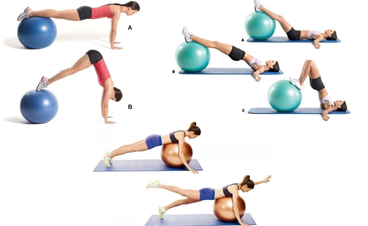 Exerciții eficiente pentru a preveni osteocondroza coloanei vertebrale pe un fitball